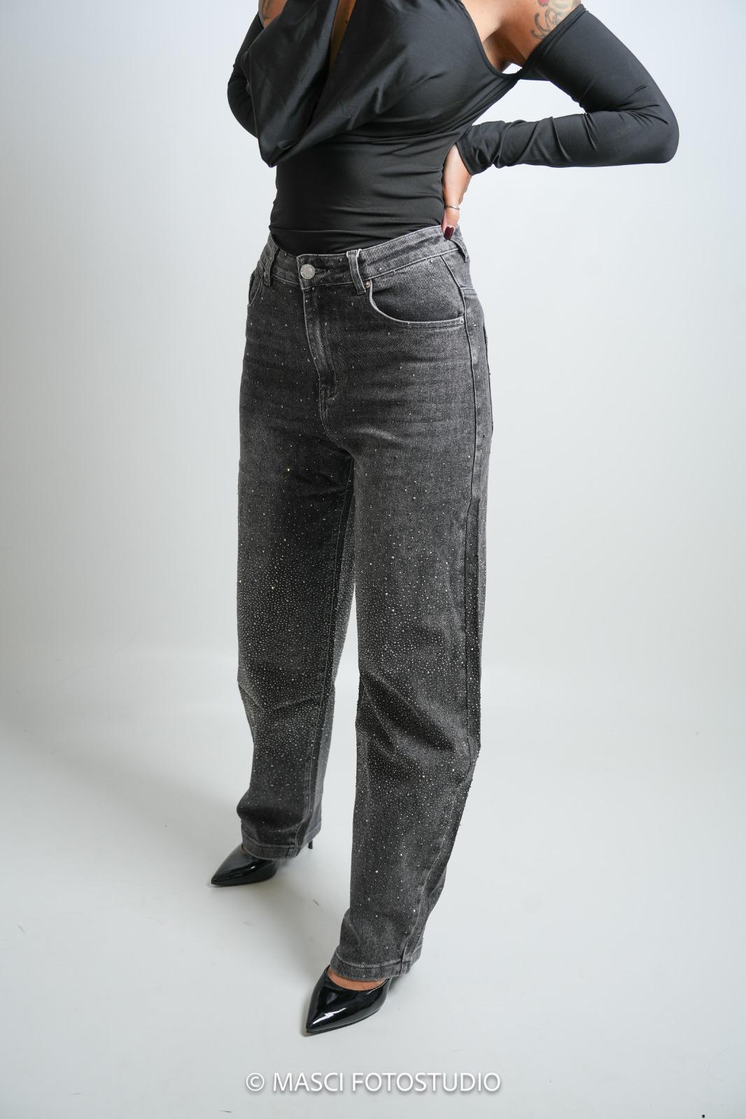 Jeans Barrel brillantinato